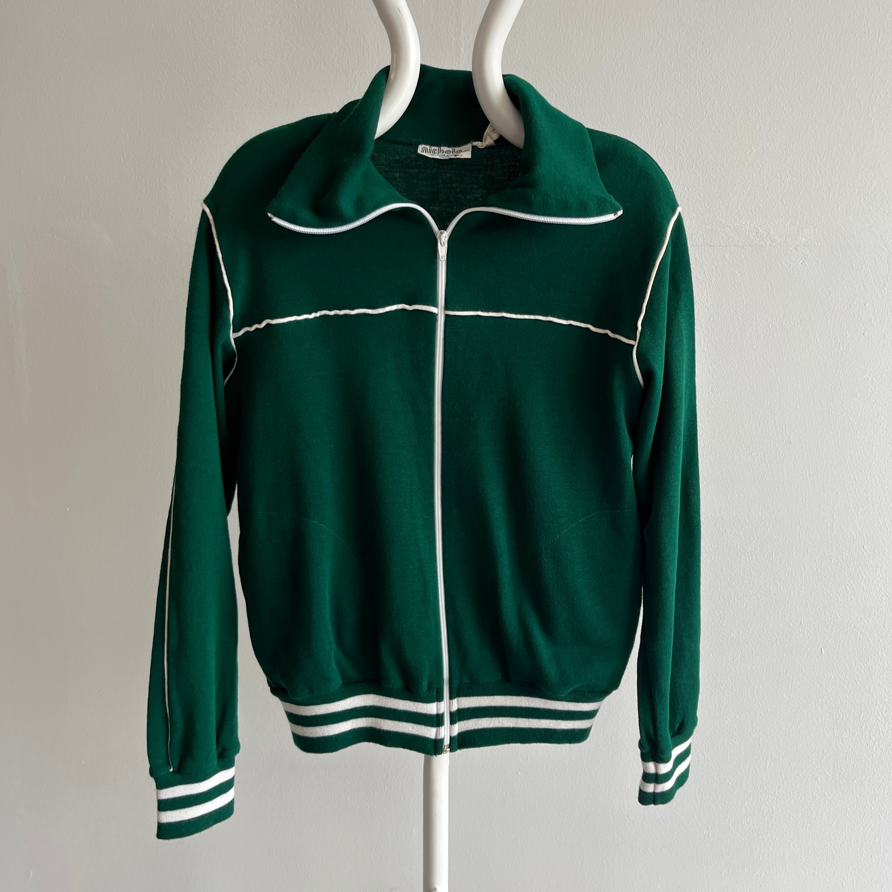 1970s Excellent Condition Hunter Green Tracksuit Zip Up - !!!!