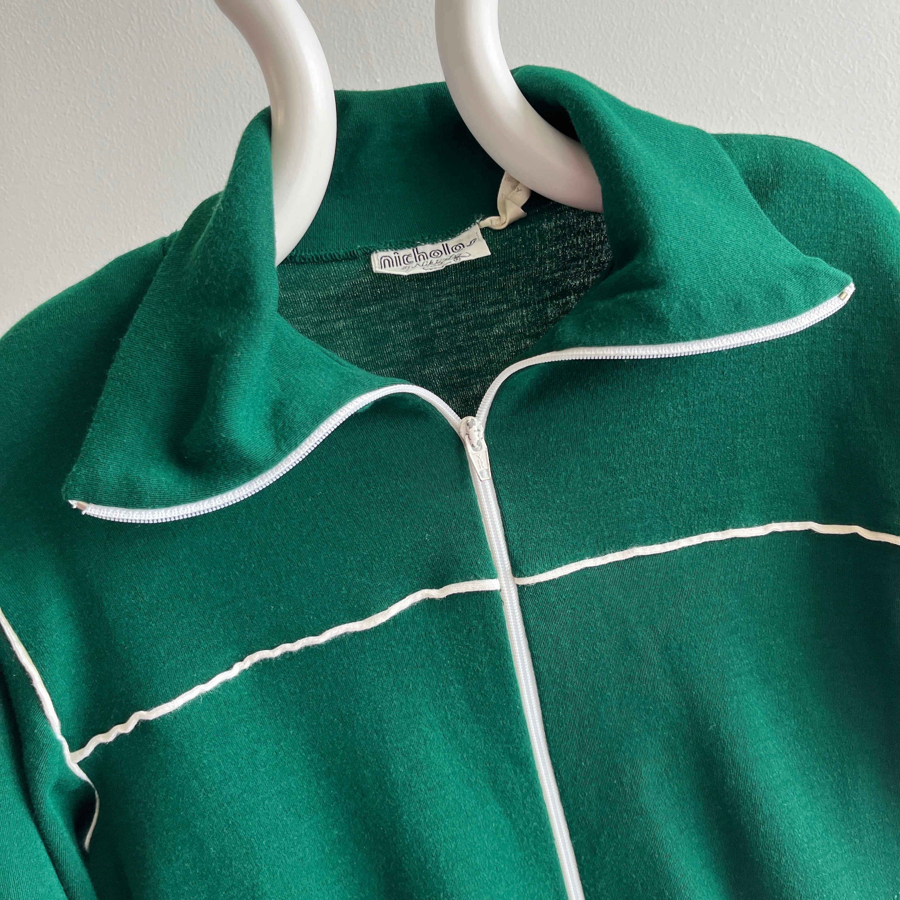 1970s Excellent Condition Hunter Green Tracksuit Zip Up - !!!!