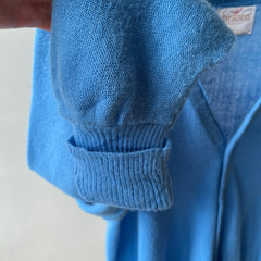 1980s Sky Blue Grandpa Cardigan