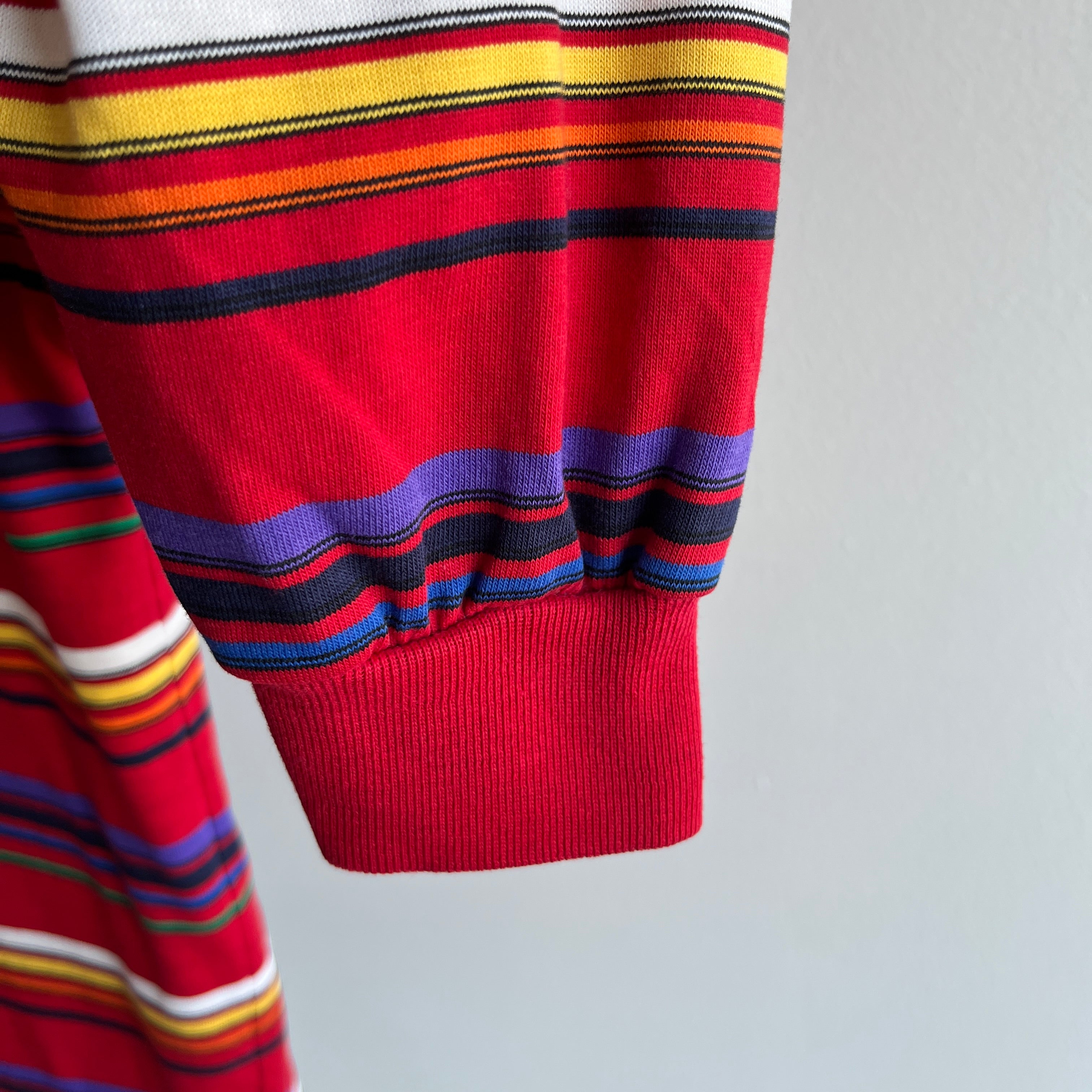 1980s Striped Long Sleeve Turtleneck T-Shirt