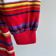 1980s Striped Long Sleeve Turtleneck T-Shirt