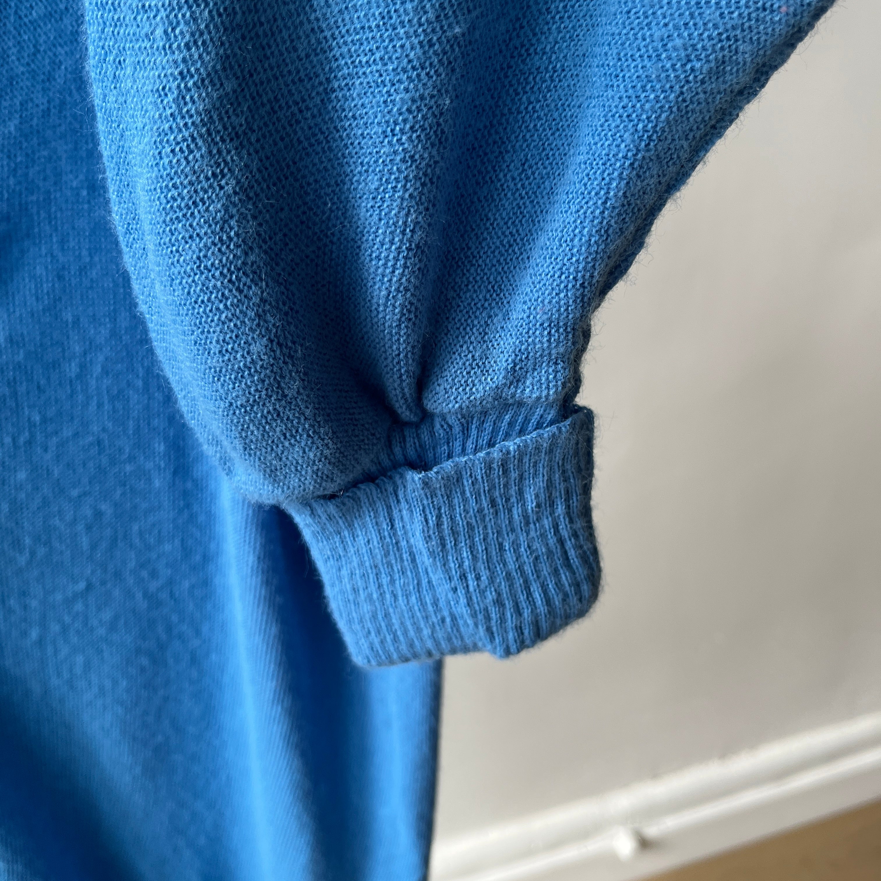 1980s Sky Blue Grandpa Cardigan