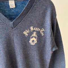 1960s Phi Kappa Tau Sorority V Neck Sweater