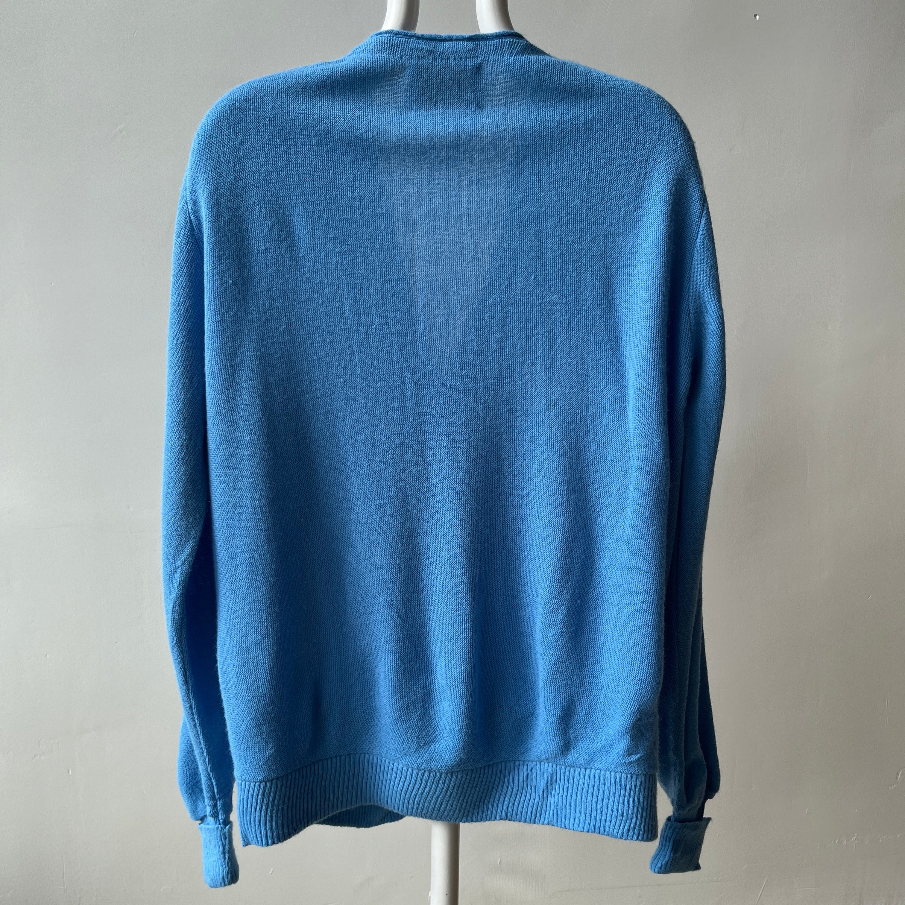 1980s Sky Blue Grandpa Cardigan