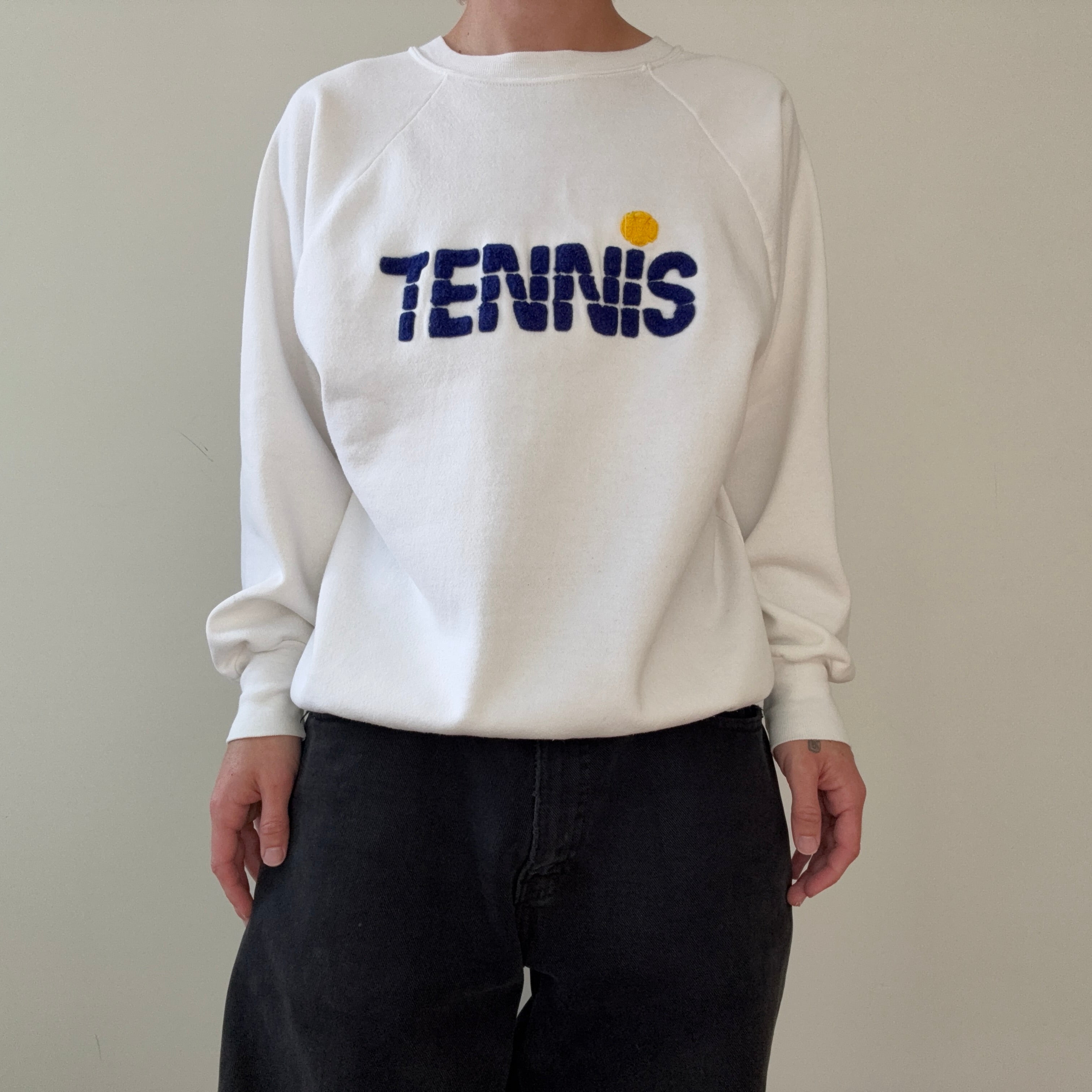 1980s Tennis Embroidered Raglan Sweatshirt