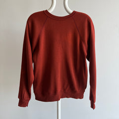 1980s Super Duper Soft Rusty Sun Faded Raglan Sweatshirt with Piling