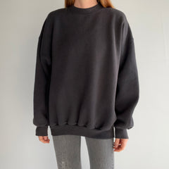 1990s Faded Blank Black Sweatshirt