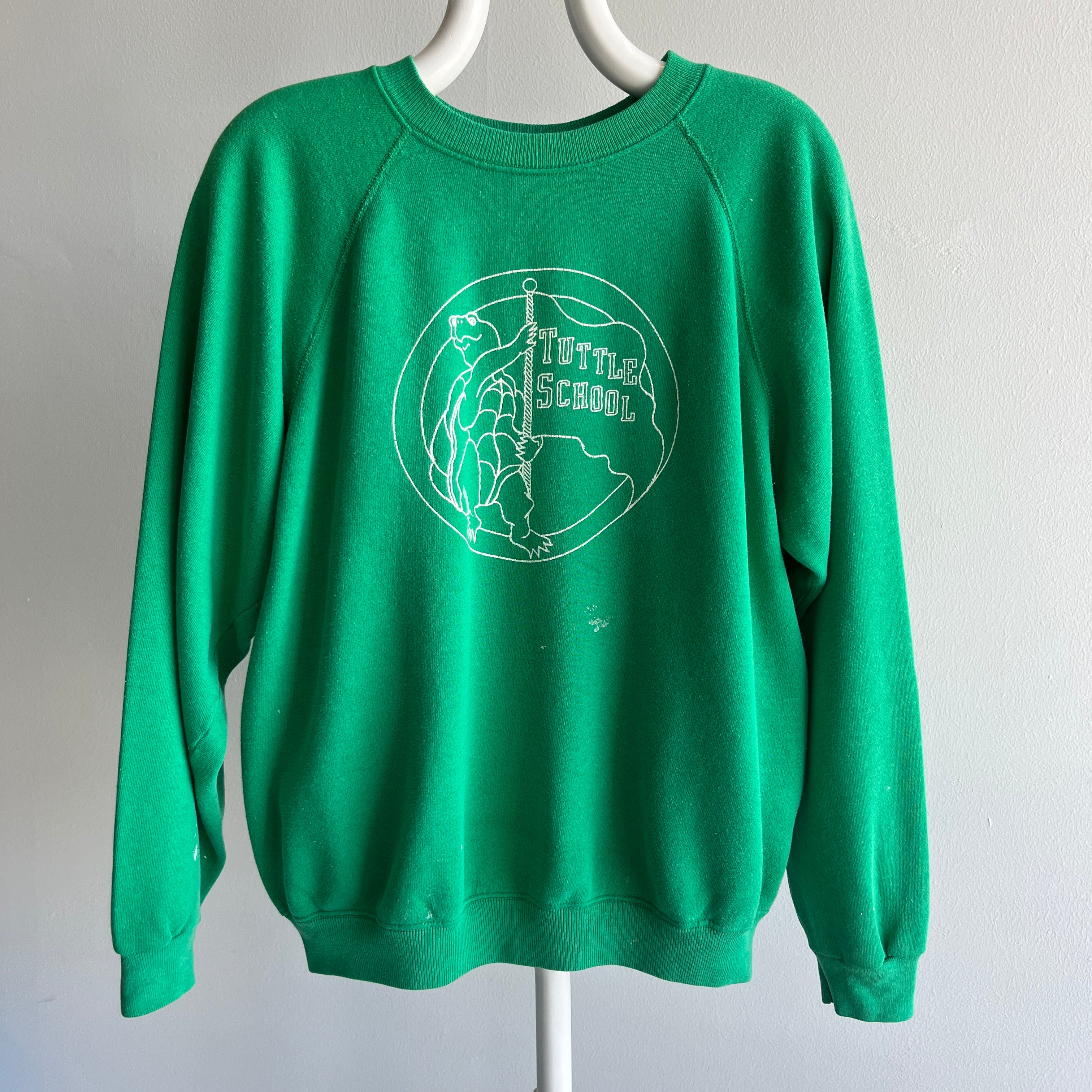 1980s Turtle School Paint Stained Sweatshirt