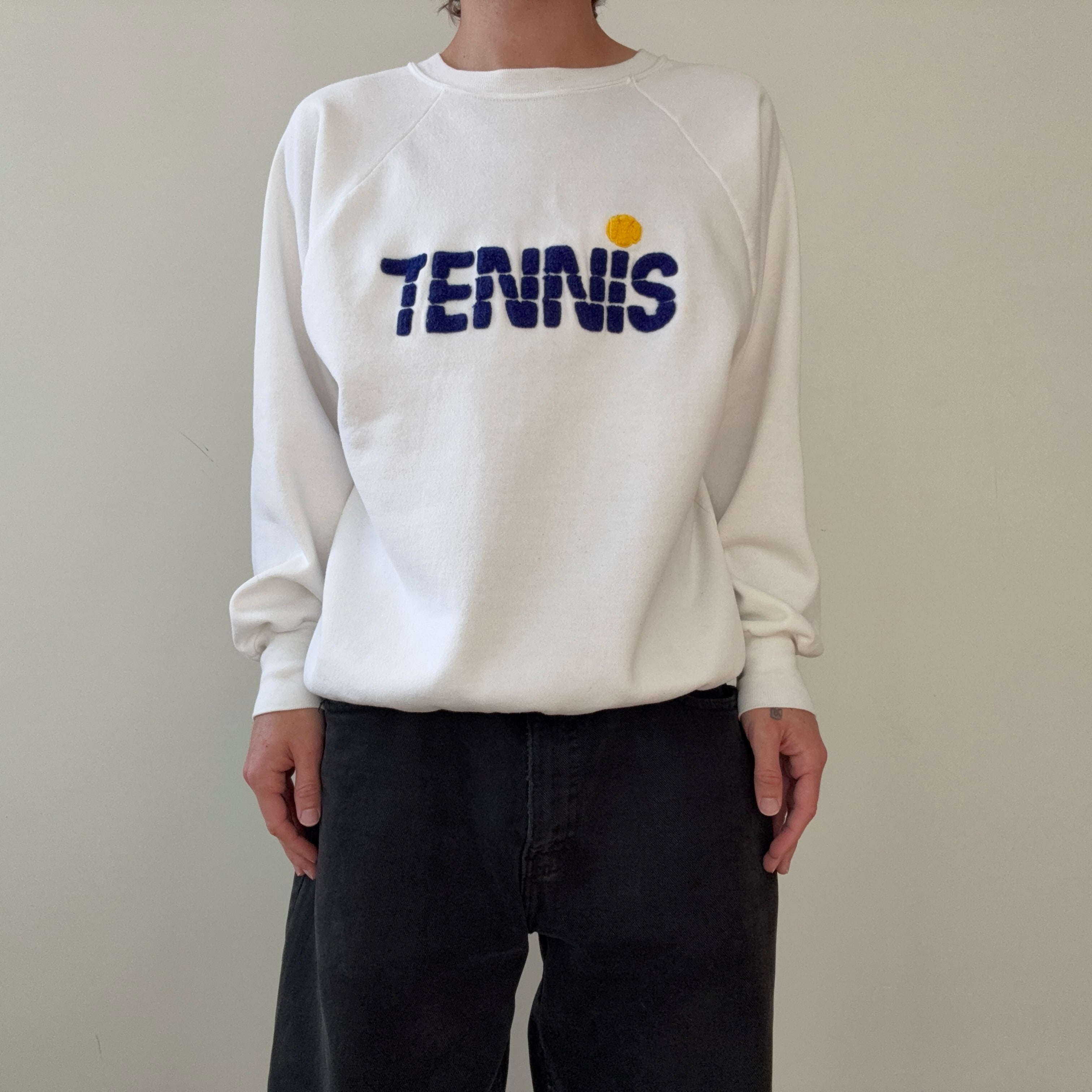 1980s Tennis Embroidered Raglan Sweatshirt