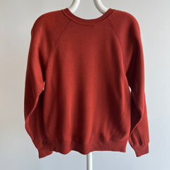 1980s Super Duper Soft Rusty Sun Faded Raglan Sweatshirt with Piling