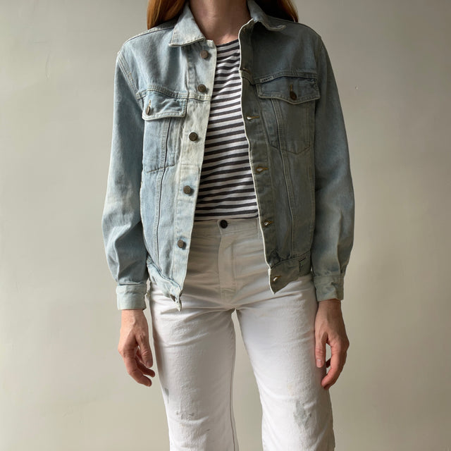 1980s Guess Denim Jean Jacket - Pleated Cuffs - What a Delight!