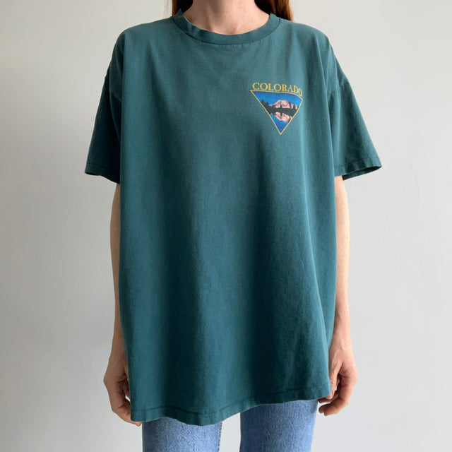 1990s "Work Sucks I'm Going to the Mountains!" Colorado T-Shirt - Larger