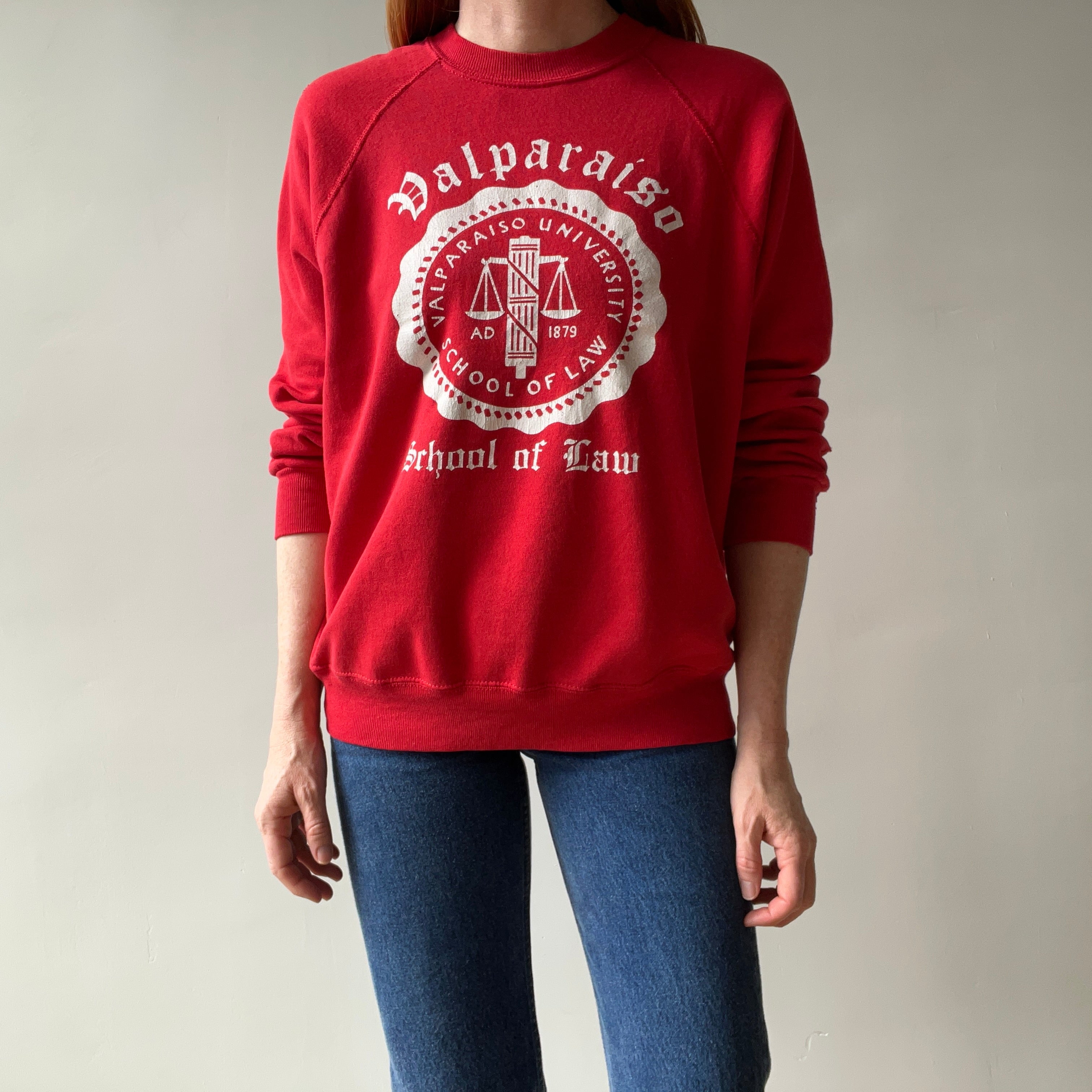 1980s Valparasio School of Law Beat Up Sweatshirt