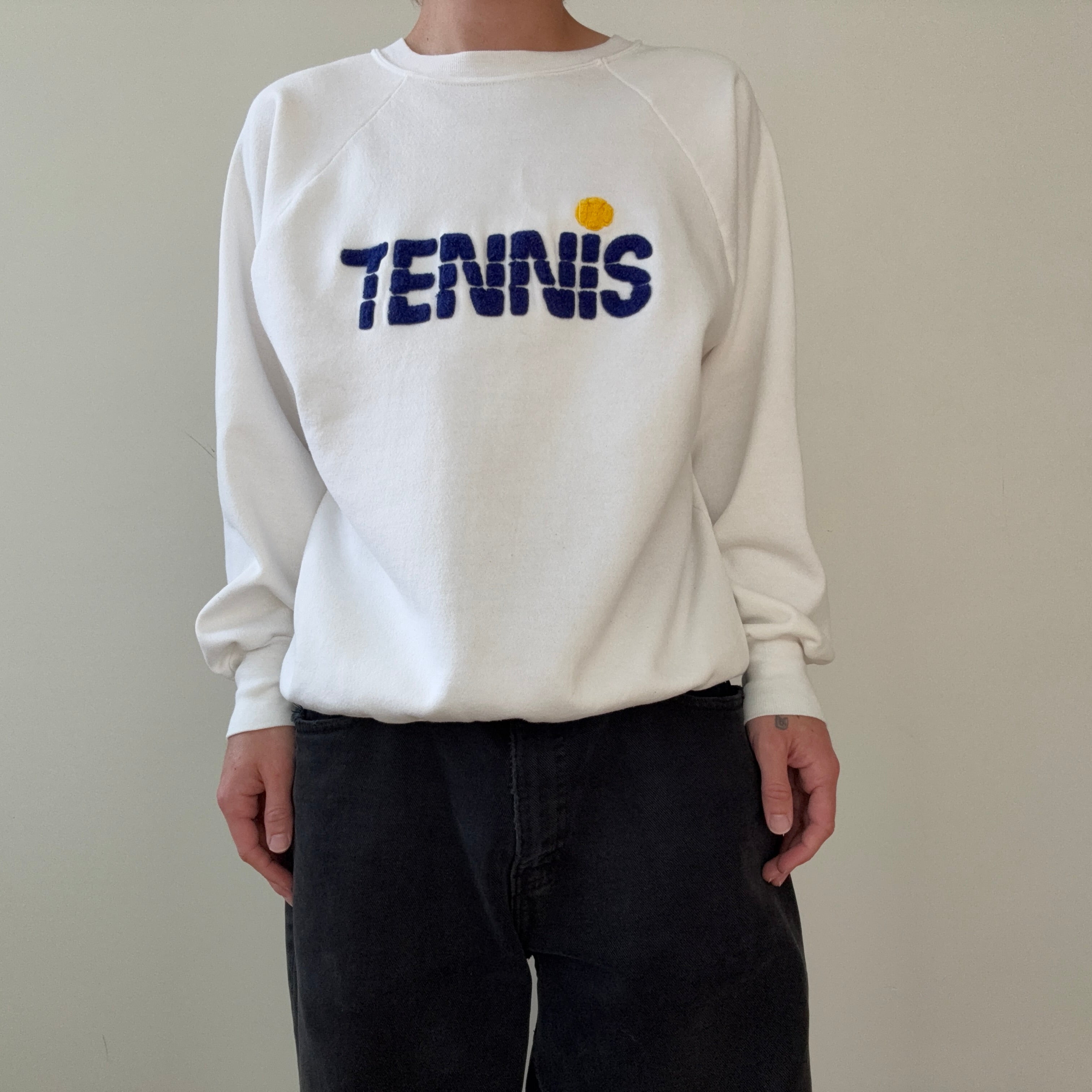 1980s Tennis Embroidered Raglan Sweatshirt