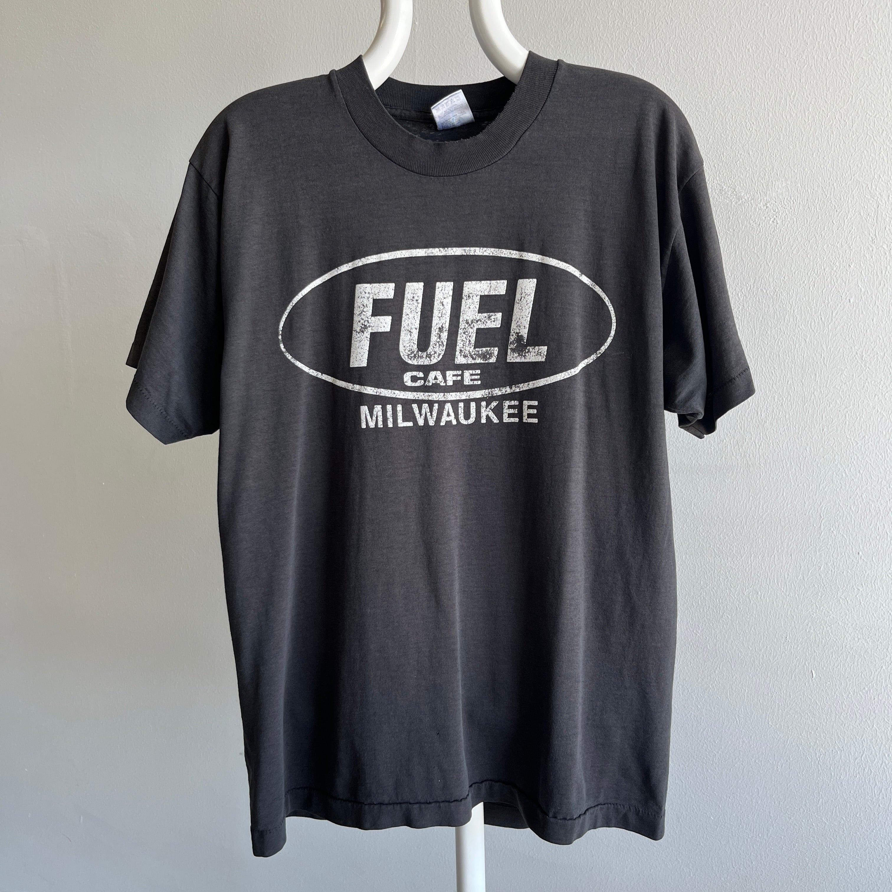 1980/90s Fuel Cafe Milwaukee T-Shirt with Complementary Crusty Arm Pits (There I said it)