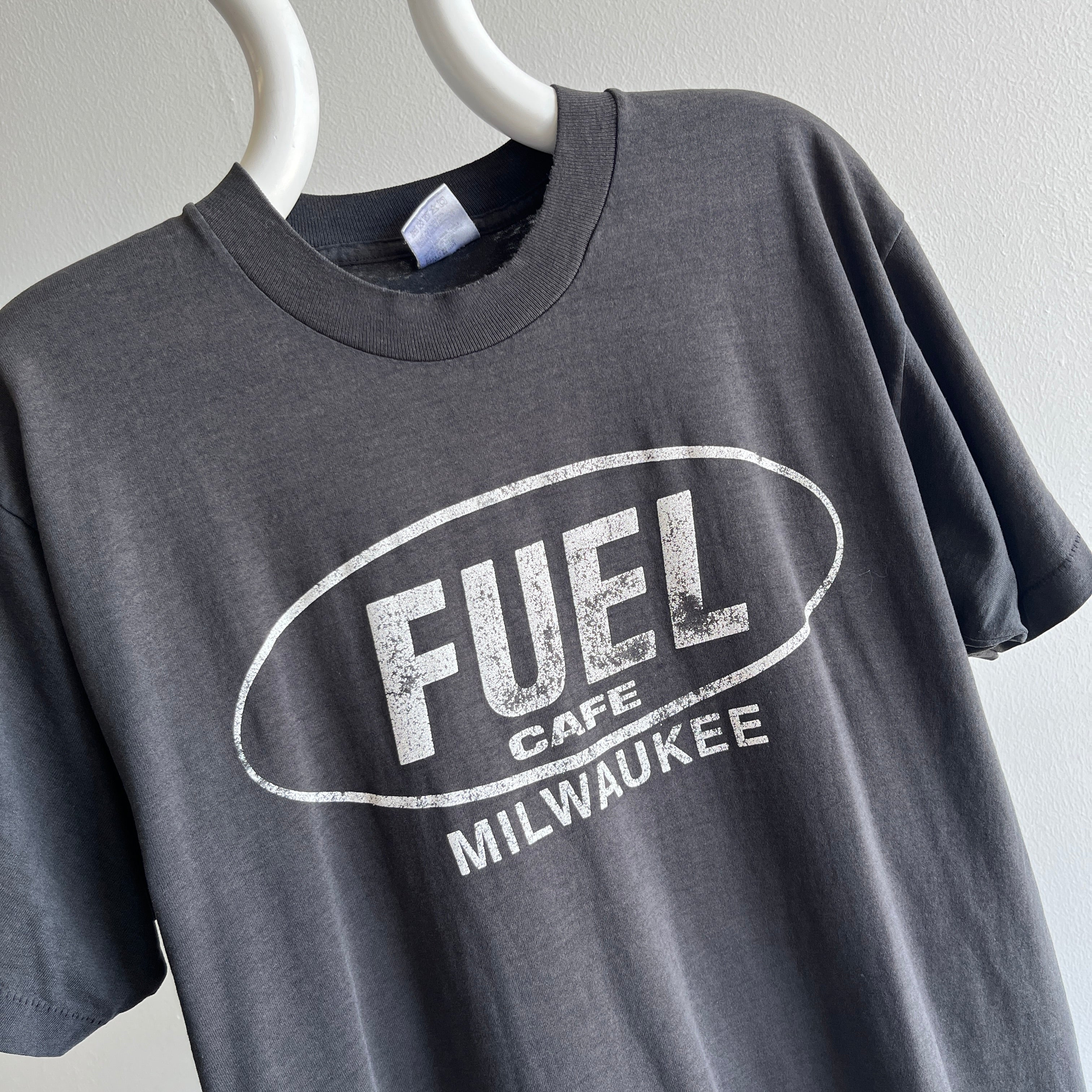 1980/90s Fuel Cafe Milwaukee T-Shirt with Complementary Crusty Arm Pits (There I said it)