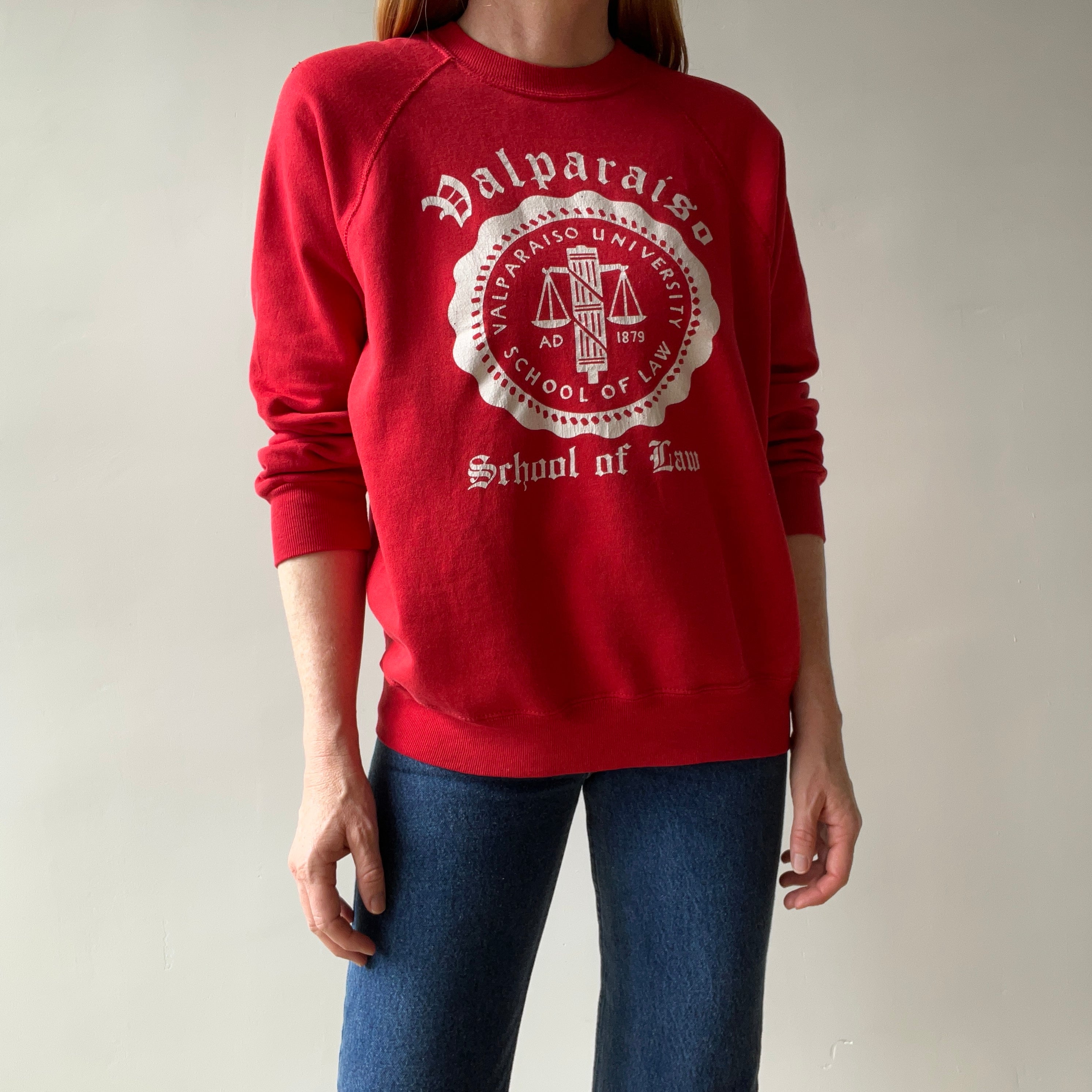 1980s Valparasio School of Law Beat Up Sweatshirt