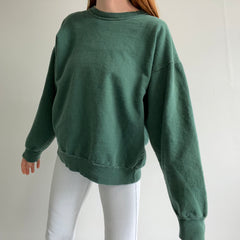 1990s 100% Cotton USA Made Relaxed Fit Dark Green Sweatshirt