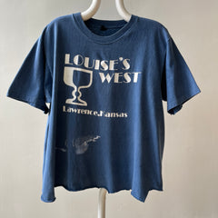 1980s Navy Blue Louises's West Lawrence, Kansas T Shirt - !!!