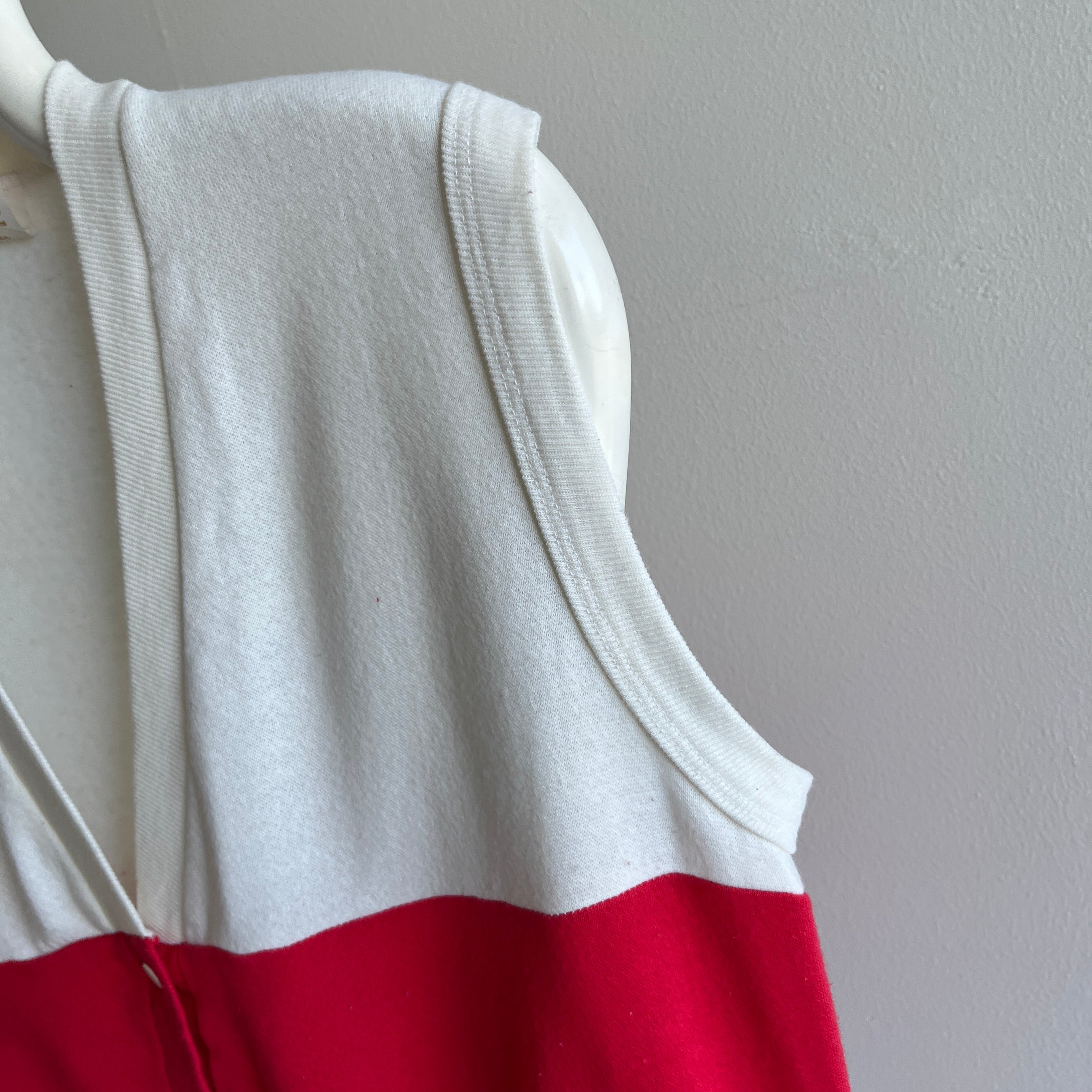 1980s Soft and Slouchy Two Tone/Color Block Sweatshirt Vest