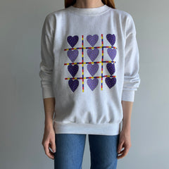 19980s Tic-Tac-Toe Style Heart Sweatshirt by Tultex