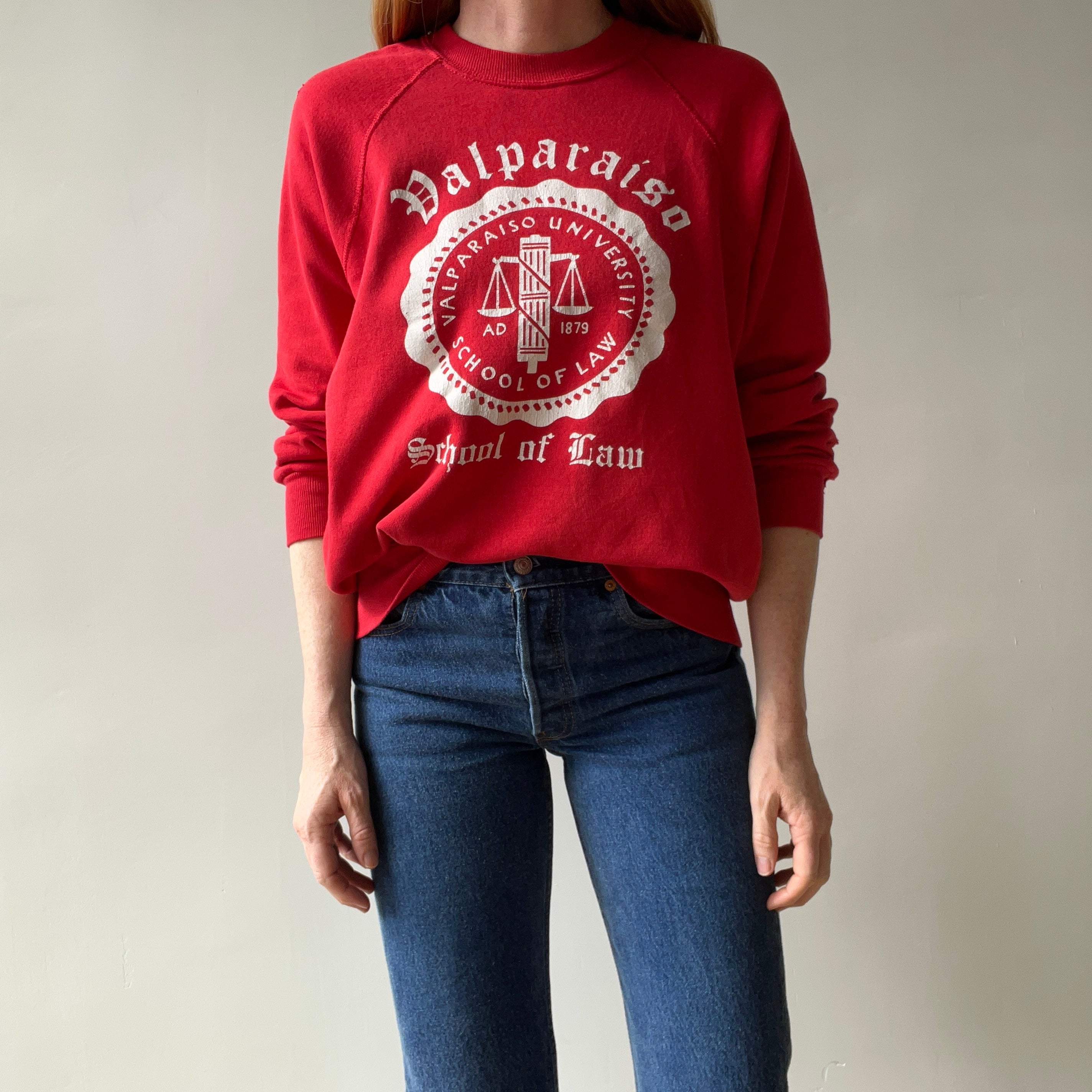 1980s Valparasio School of Law Beat Up Sweatshirt