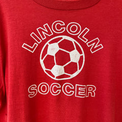 1980s Red Lincoln Soccer T Shirt