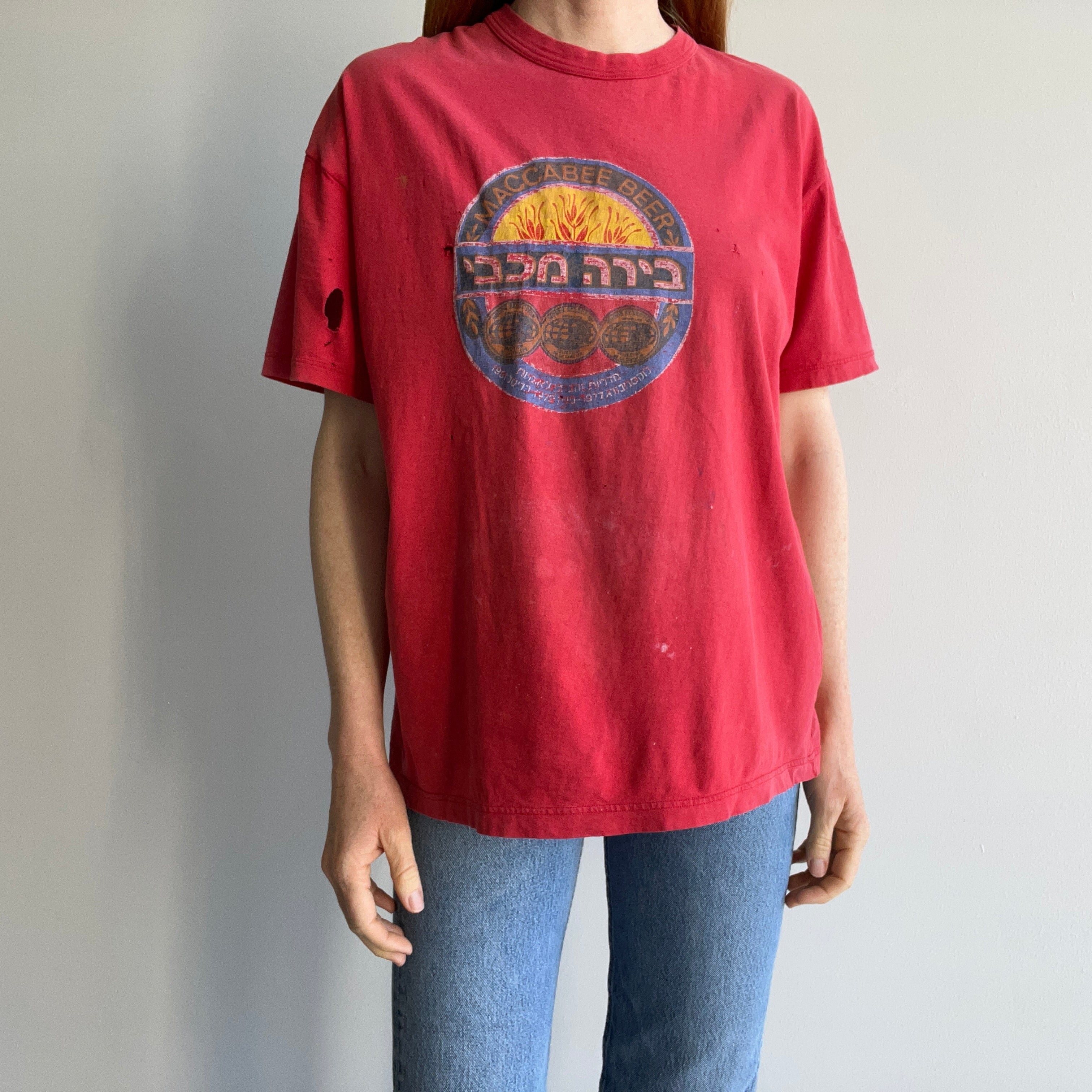 1990s Maccabbe Beer Utterly Thrashed and Sun Faded T-Shirt