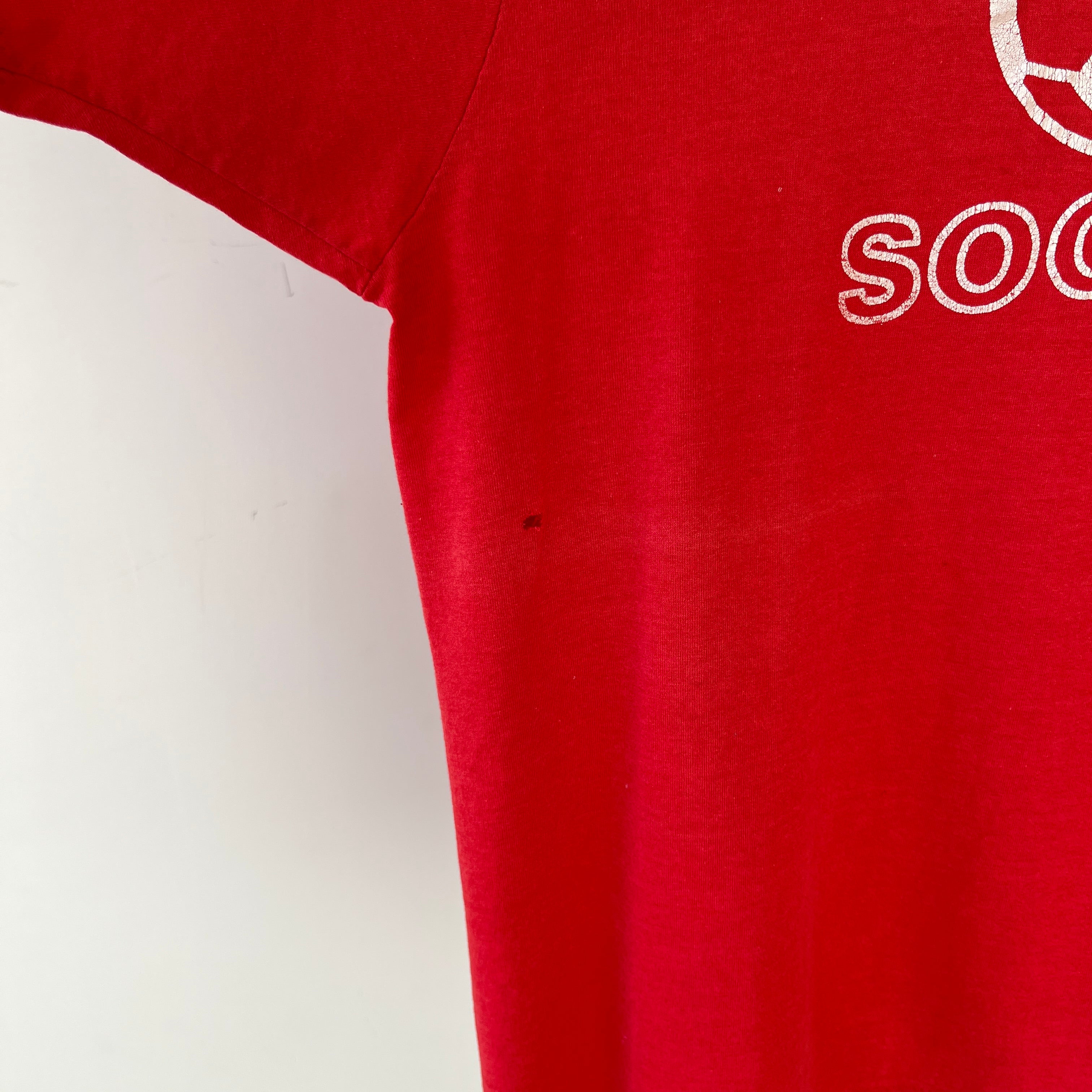 1980s Red Lincoln Soccer T Shirt