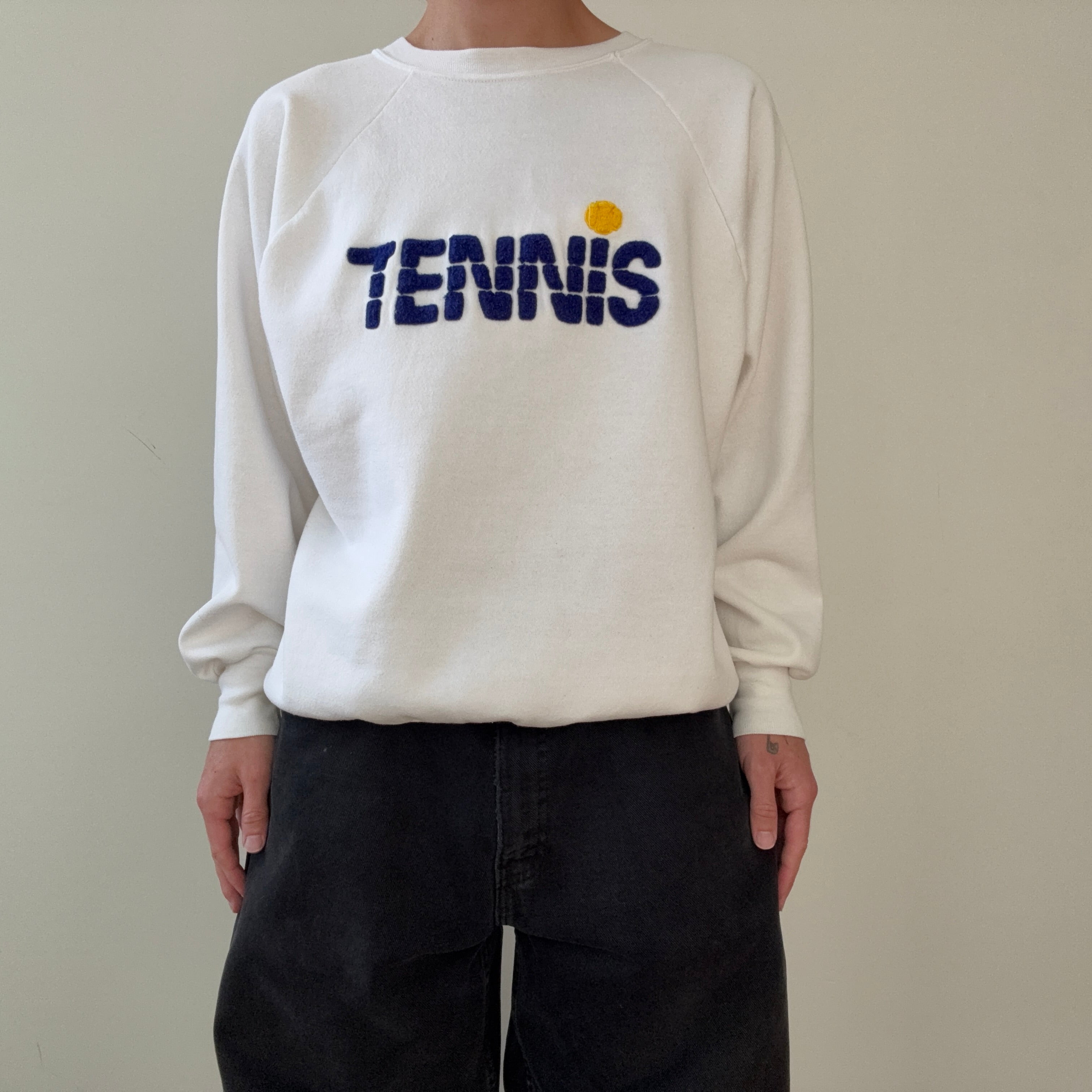 1980s Tennis Embroidered Raglan Sweatshirt