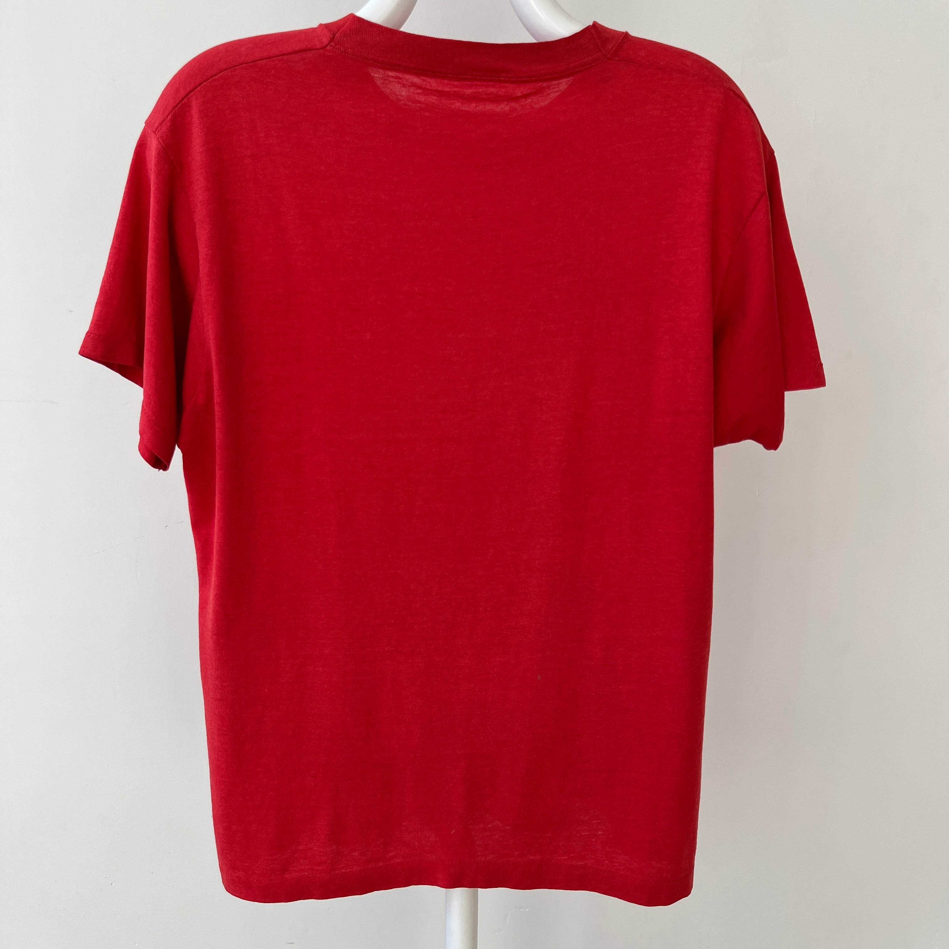 1980s Red Lincoln Soccer T Shirt