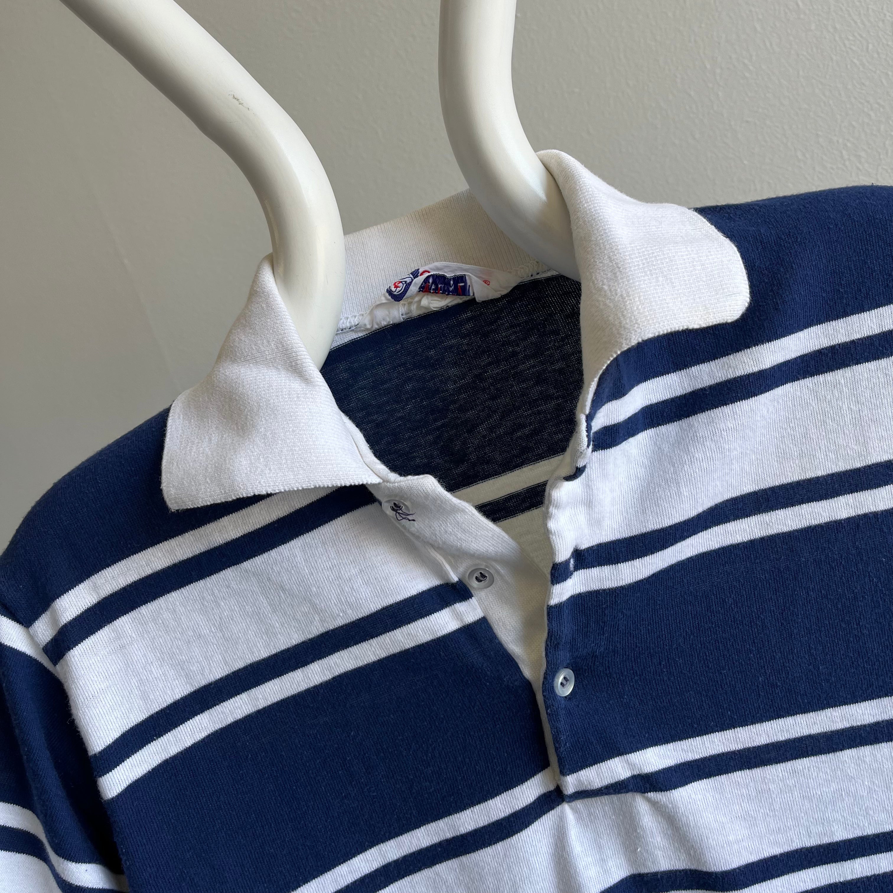 1980s Striped Cotton Polo Shirt by Catalina