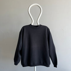 1990s Heavyweight Blank Black Sweatshirt by Hanes Her Way