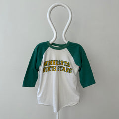 1970s Green and White Minnesota North Stars Baseball T Shirt