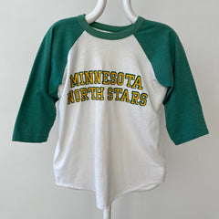 1970s Green and White Minnesota North Stars Baseball T Shirt
