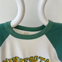 1970s Green and White Minnesota North Stars Baseball T Shirt
