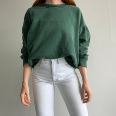 1990s 100% Cotton USA Made Relaxed Fit Dark Green Sweatshirt