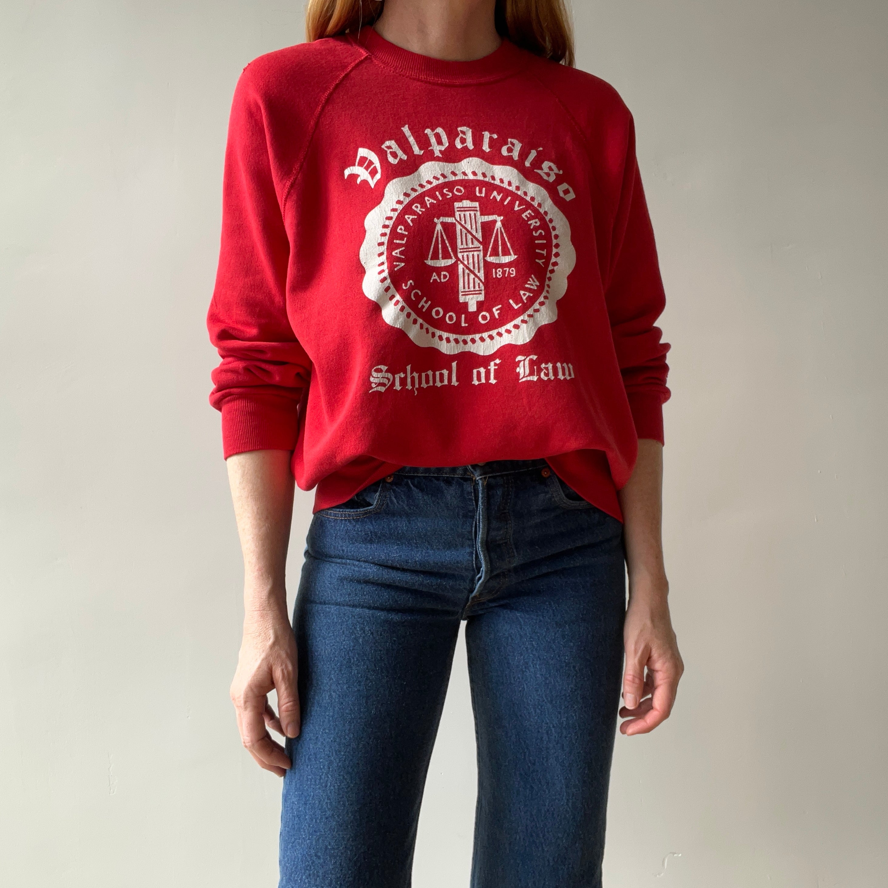 1980s Valparasio School of Law Beat Up Sweatshirt