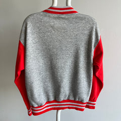 1980s Two Tone Baseball Sweatshirt with Snaps