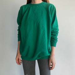 1990s Faded Kelly Green Raglan by Hanes Sport