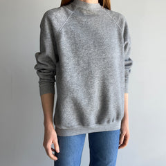 1980s Heavyweight Underarm Gusset Blank Gray Sweatshirt - !!!!