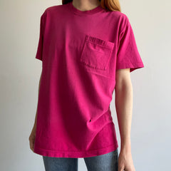 1980s Hot Pink Selvedge Pocket FOTL T-Shirt
