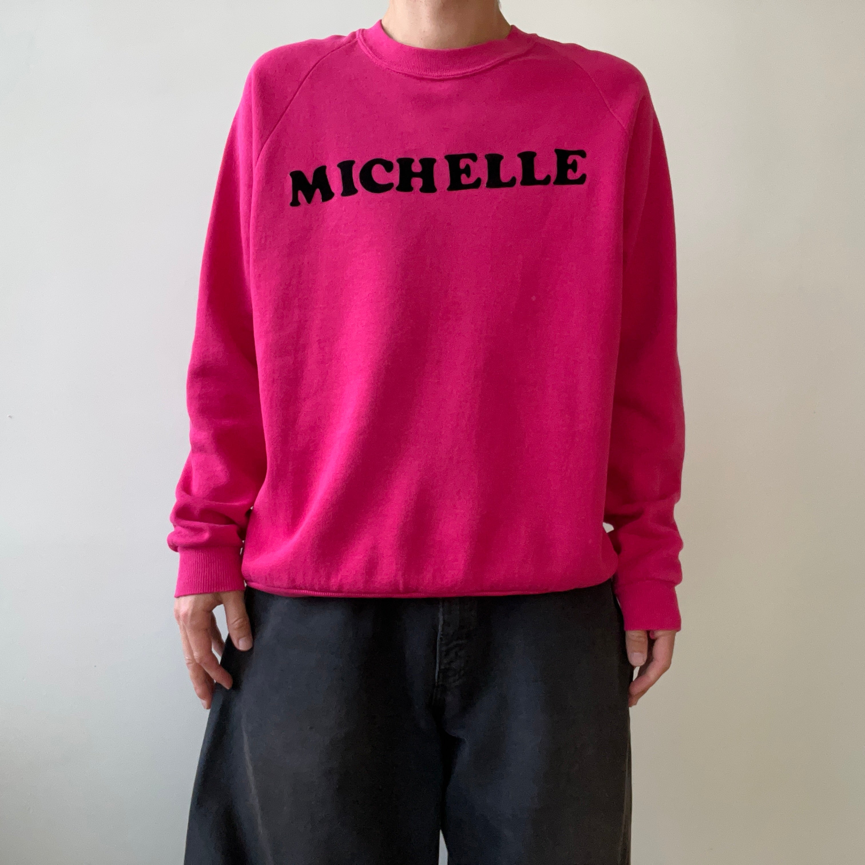 1980s/90s Pink Michelle Raglan Sweatshirt - Awwww
