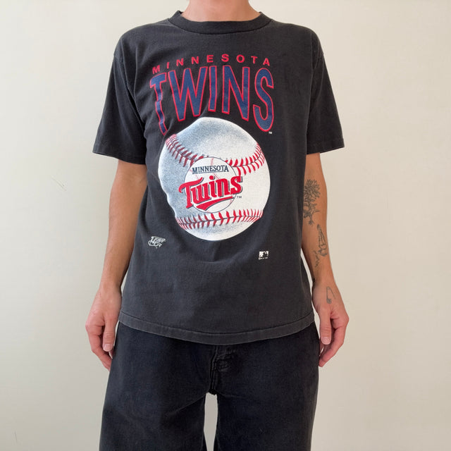 1992 Black Minnesota Twins Baseball T Shirt
