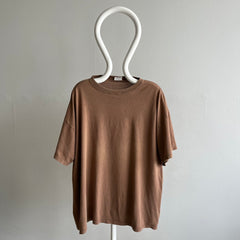 1990s Blank Macadamia Milk Latte Colored Slouchy T-Shirt