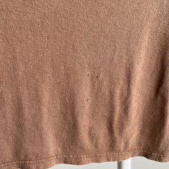 1990s Blank Macadamia Milk Latte Colored Slouchy T-Shirt