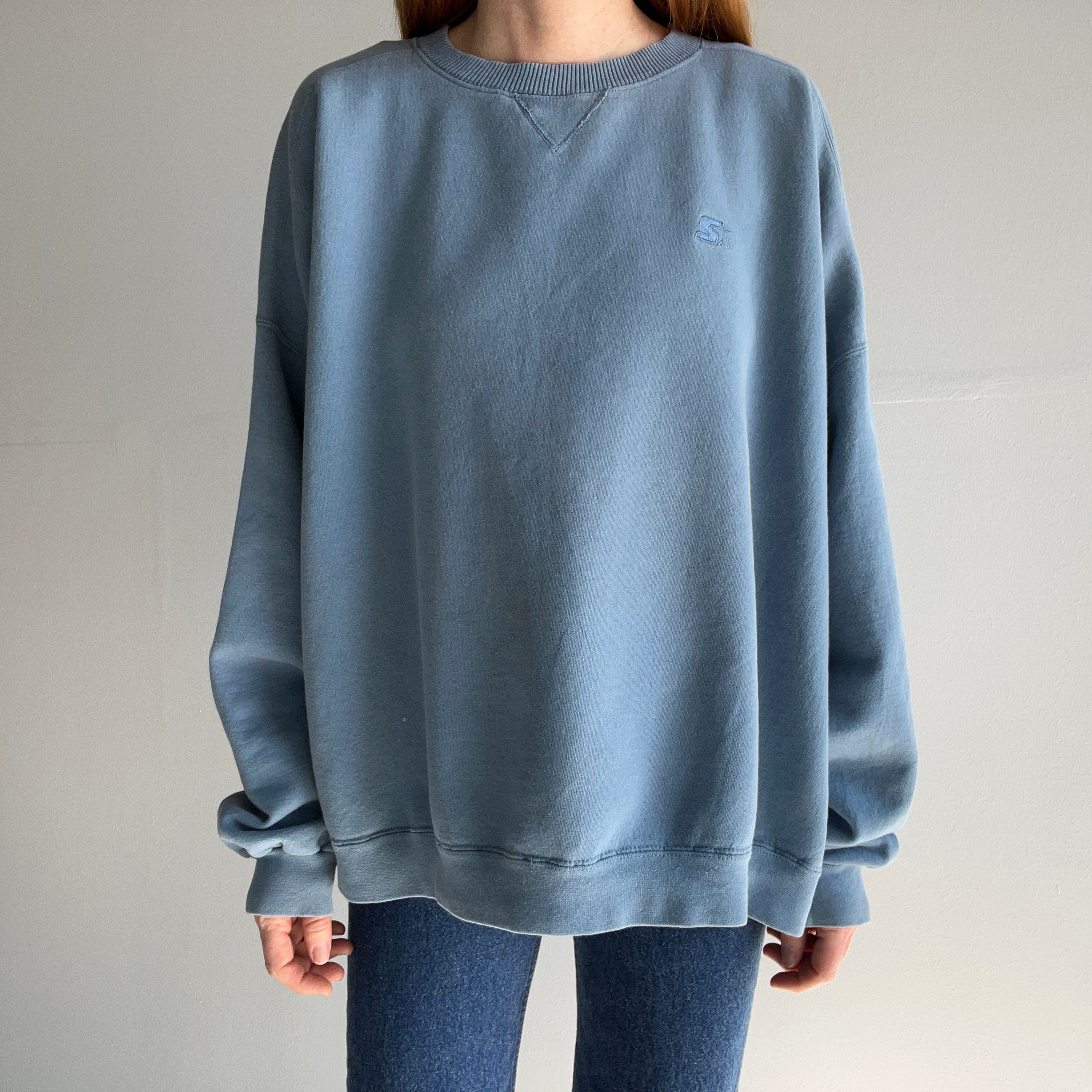 1990s Starter Brand Heavyweight Stone Blue Gray Sweatshirt