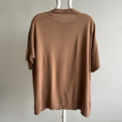 1990s Blank Macadamia Milk Latte Colored Slouchy T-Shirt