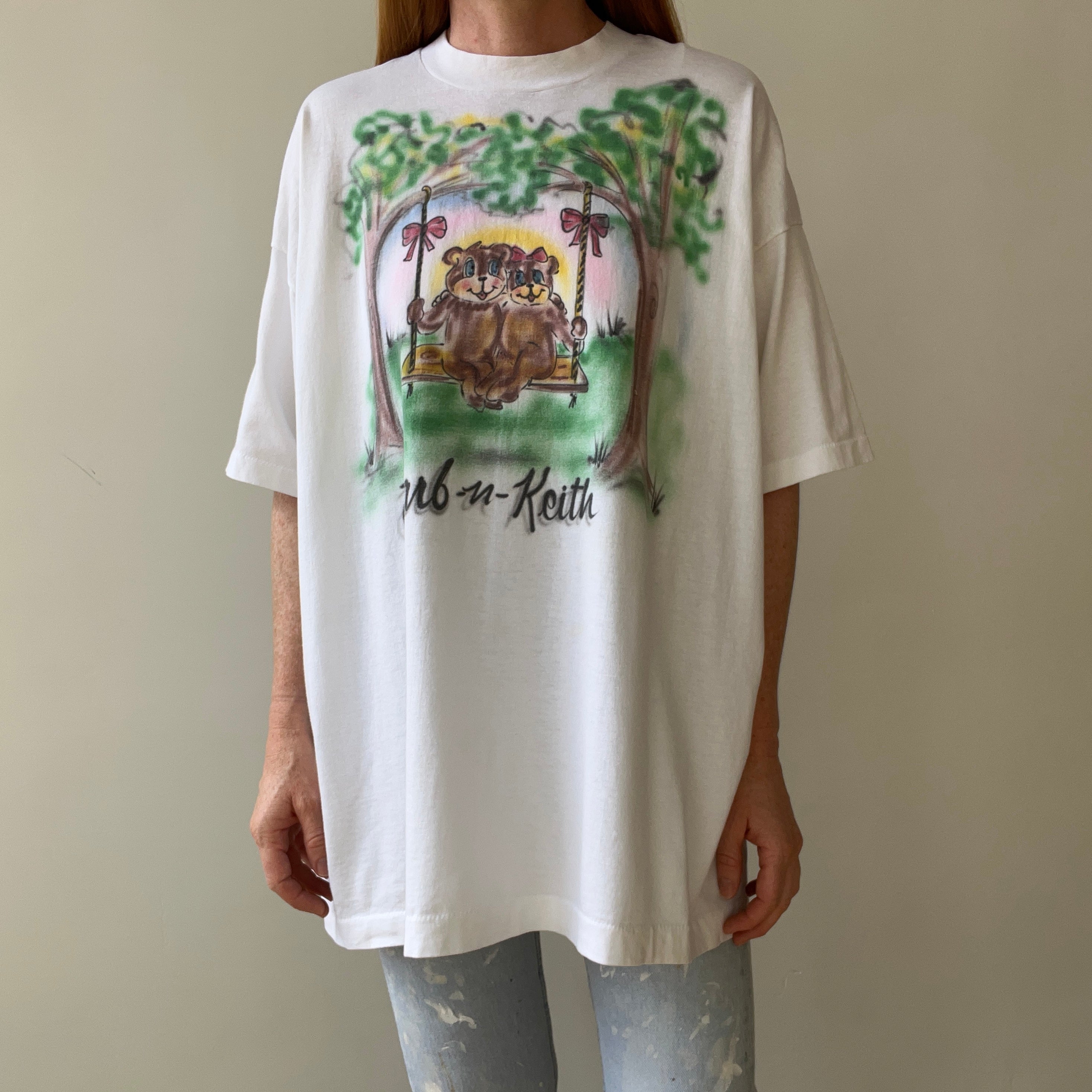 1990s Barb and Keith Airbrush T-Shirt - WOWZA