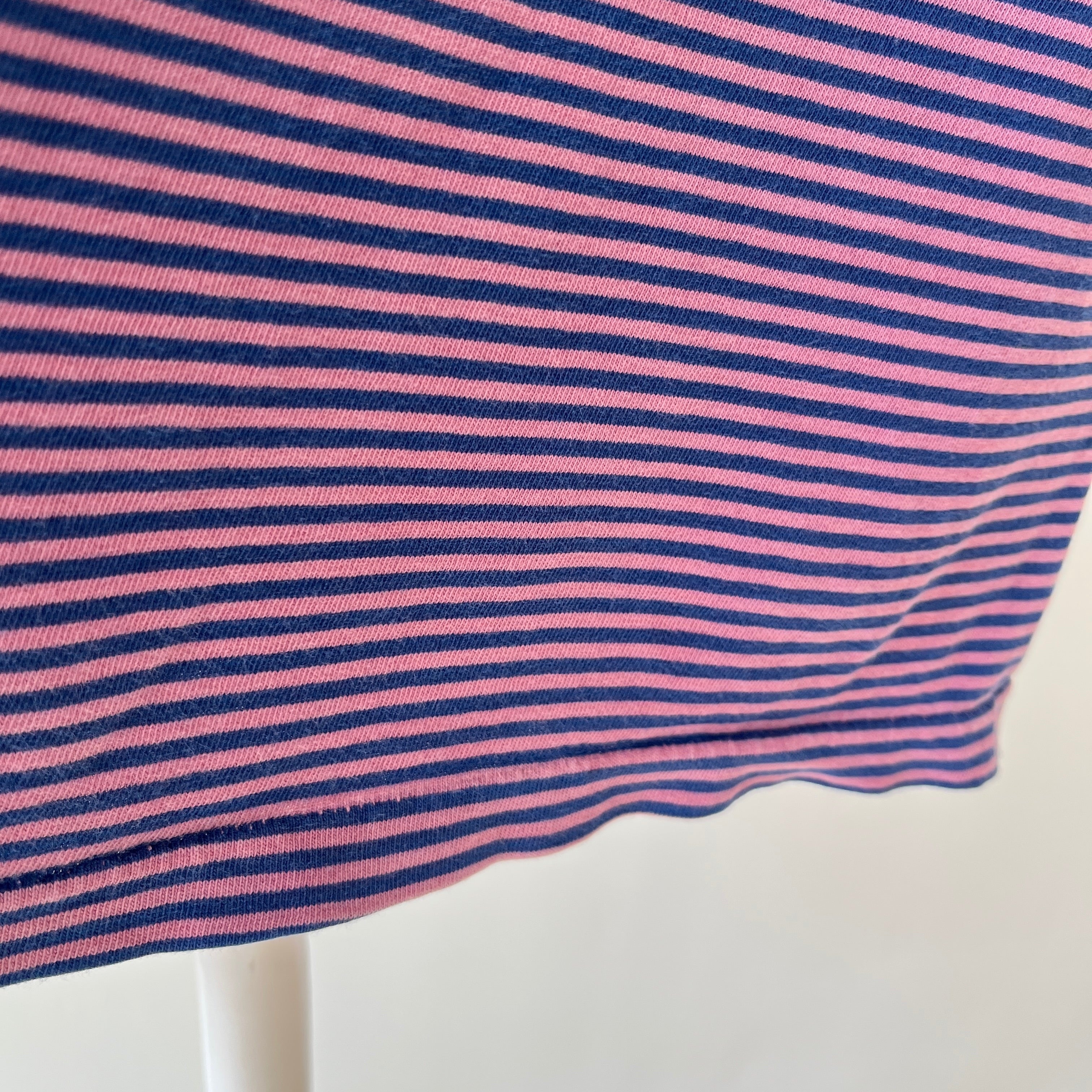 1990s Super Slouchy/Blousy Striped Gap Pocket T-Shirt - !!!